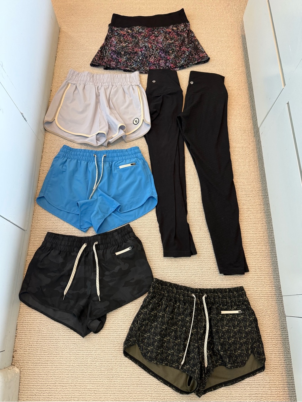 lululemon athletica Women's Mini Skirts & Shorts Set — Black, Blue, Gray, Tan